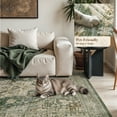 thumbnail image 3 of FEELHOME 4'x6' Vintage Area Rugs, Washable Rug for Living Room Bedroom Dining Room, Soft Carpet Non-Slip Indoor Rug for Office, Floor Rug for Home Decor Green, 3 of 7