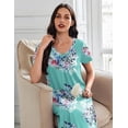 thumbnail image 2 of Ekouaer 3 Pack Long Nightgowns for Women Plus Size House Dress Short Sleeve Night Gown V Neck Casual Nightshirt, 2 of 6