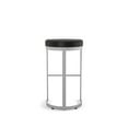 thumbnail image 4 of Amisco Lester 26 In. Counter Stool - Black Faux Leather / Shiny Grey Metal, 4 of 9
