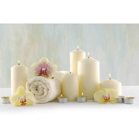 - LED Lighted Candle Orchid Spa Inspired Canvas Wall Art 11.75