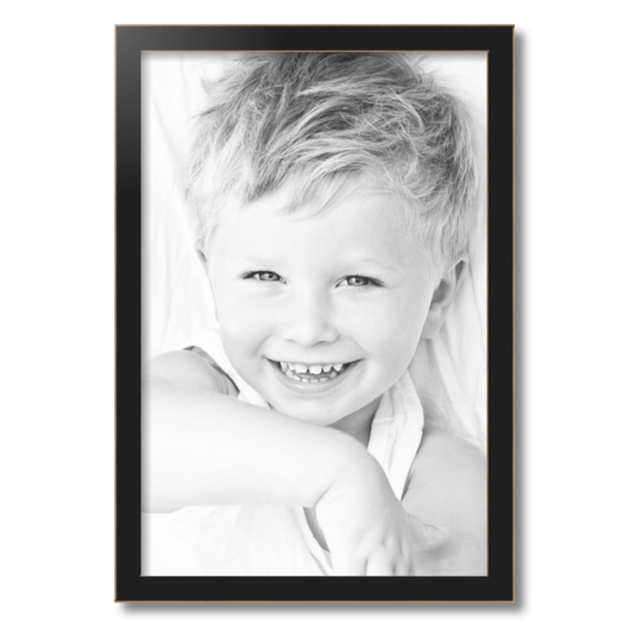 ArtToFrames 16" x 24" Raw Edge Black Picture Frame, 16x24 inch Black MDF Poster Frame (WOM-4460)