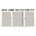 thumbnail image 3 of Aarco Products ODCC3672-3RHI 3-Door Illuminated Outdoor Enclosed Bulletin Board with Header - Clear Satin Anodized, 3 of 10