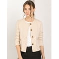 thumbnail image 2 of Chaqueta de Mujer Allegra K Vintage con Botones Beige XS, 2 of 6