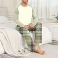 thumbnail image 4 of Fewfanhot Men Pajama Set Lightweight Nightwear Pjs Sleepwear Quick Dry Soft Comfy Long Sleeve Loungewear With Pocket, 4 of 7