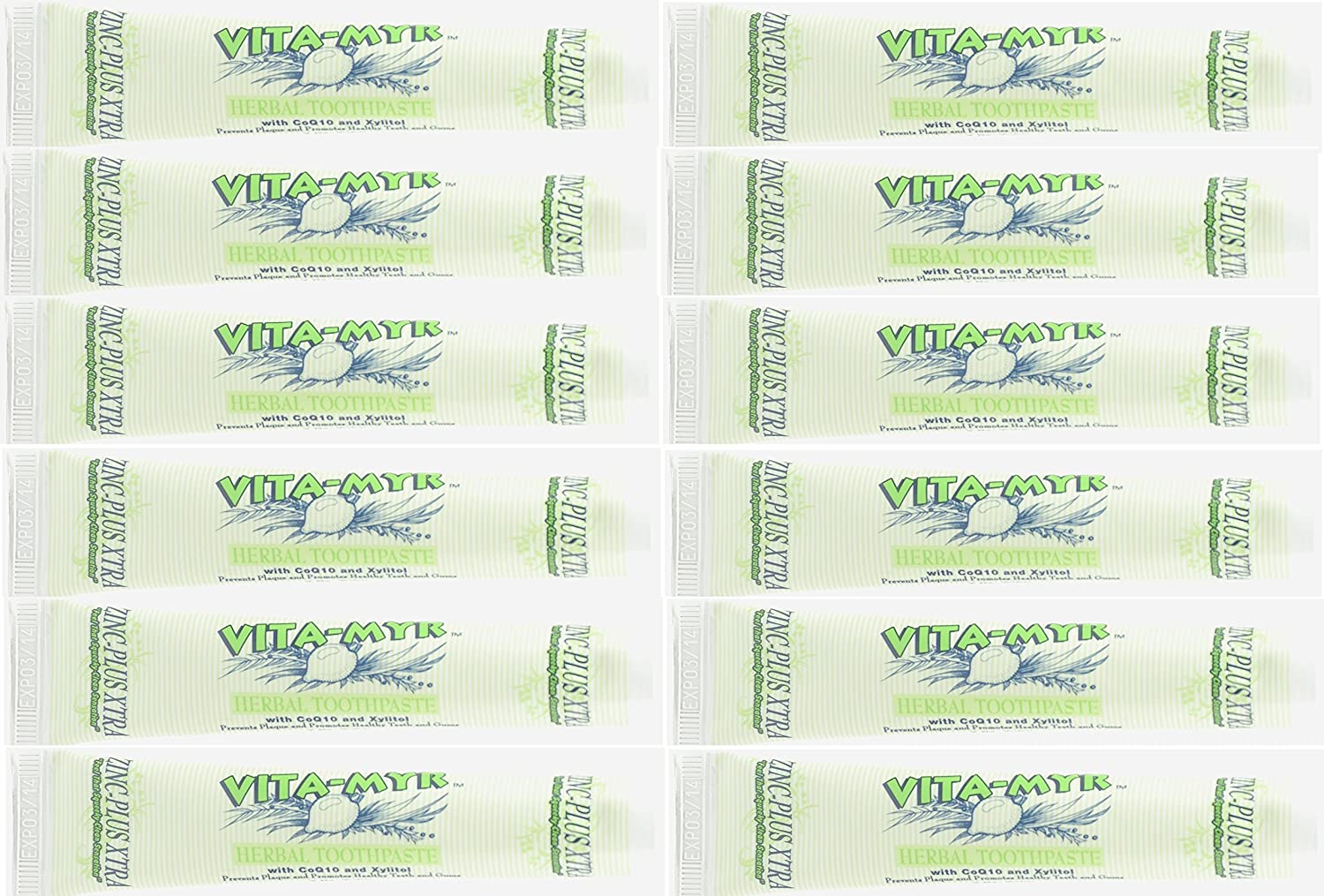 Vitamyr Toothpaste Zinc Value Package Pack of 12 Travel Size