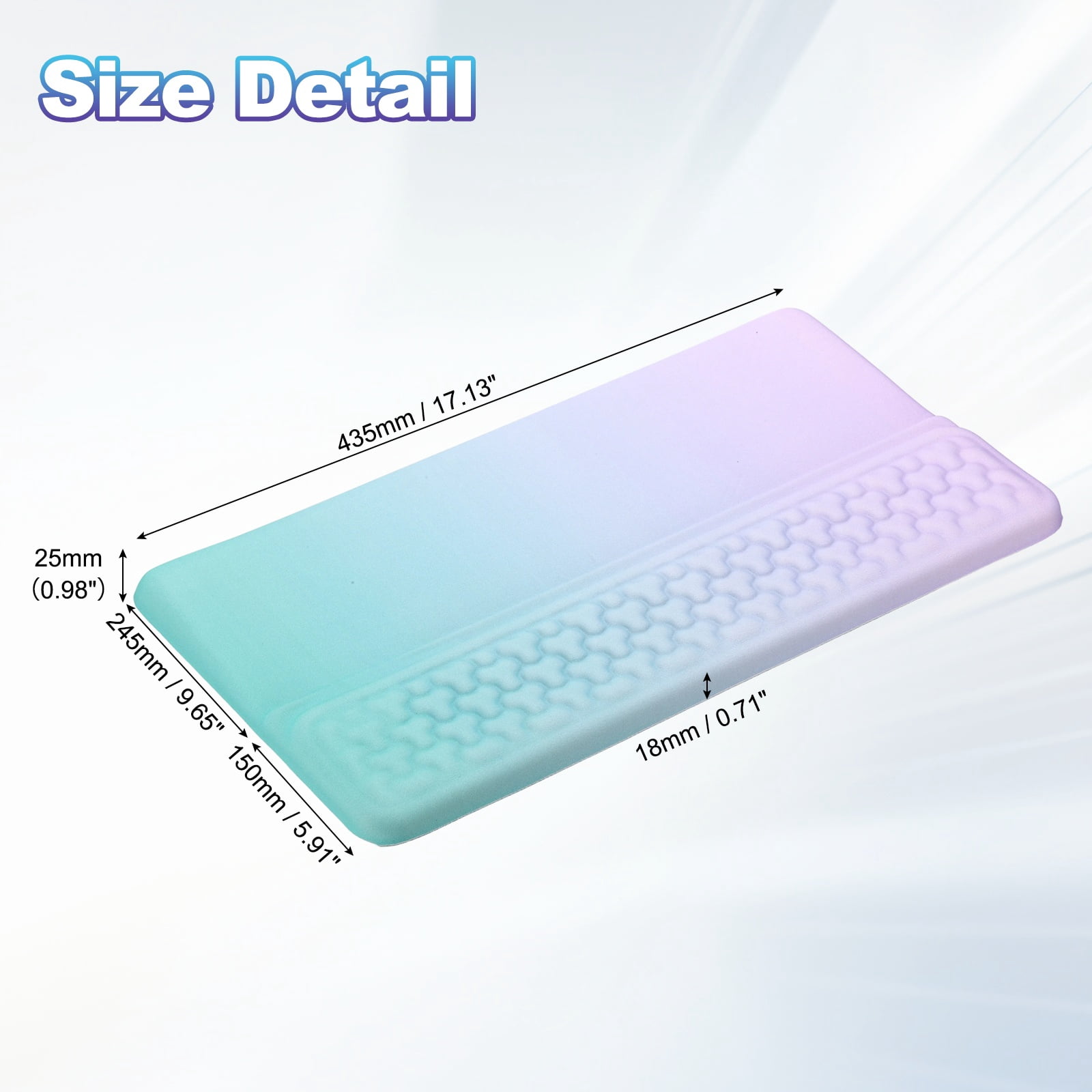 Uxcell Computer Keyboard Stand with Wrist Rest, Computer Wrist Support Pad, Keyboard Stand Riser Holder Pad for Office Desk Gaming Home, Purple and Green