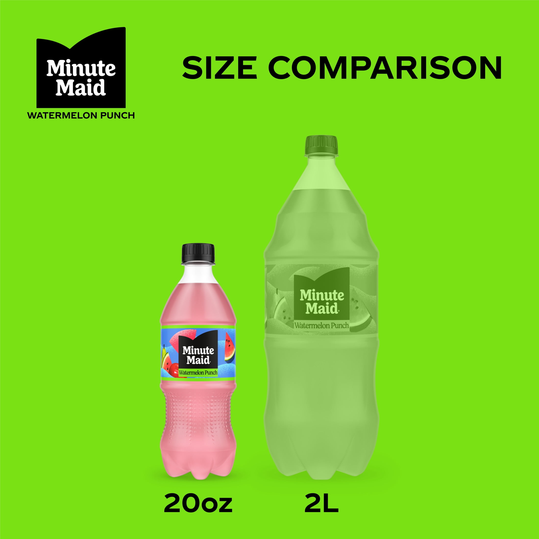 (4 pack) Minute Maid Watermelon Punch Juice Drink Bottle, 20 fl oz