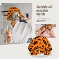 thumbnail image 7 of cool black bats orange Silk Bonnet for Sleeping Women Men, Adjustable Elastic Satin Bonnet Bonnet for Sleeping, Soft Similar Silk Curly Cuteness Hair Bonnet for Sleeping, 7 of 7
