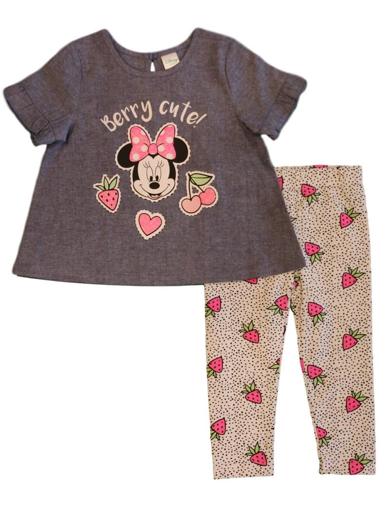 Disney Disney Baby Girls' Minnie Mouse Chambray Leggings Set
