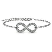 Cate & Chloe Morgan 18k White Gold Plated Infinity Bracelet with Crystals