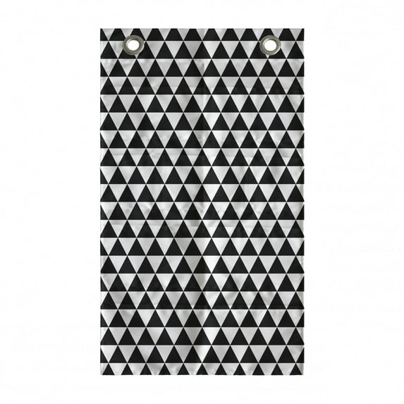Modern Hanging Pocket Organizer, Illustration of Repeating Monochrome Style Triangles Composition, Printed Polyester Storage Bag with Pockets, 21" x 31", Charcoal Grey White