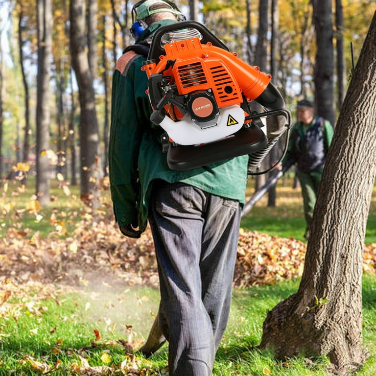 1 Set Leaf Blower High Power 2 Stroke Strong Wind Force ABS Backpack Snow Blower for Garden Orange Walmart