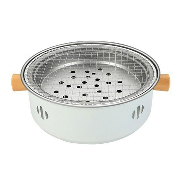 SharkTRUE Portable Charcoal Barbecue Grill, Charcoal Grill, Mini Charcoal BBQ Grill Multifunctional Charcoal Grill Smokeless Round Tabletop Charcoal Grill, for Home Picnic Camping