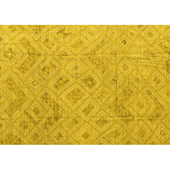 Ahgly Company Indoor Rectangle Abstract Yellow Modern Area Rugs, 8' x 12'