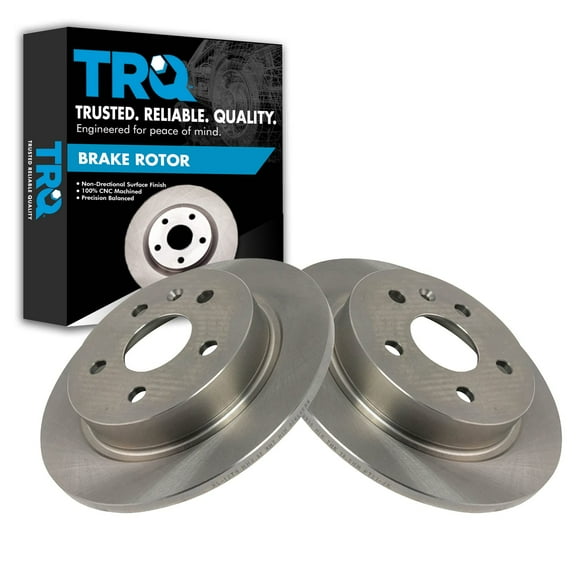 TRQ Rear Brake Rotors Set Solid Fits Select 2012-2016 Buick LaCrosse 2011-2017 Regal 2013-2016 Chevrolet Malibu 2016 Malibu Limited