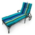 thumbnail image 3 of Jordan Manufacturing 72" x 22" Islip Teal Stripe Rectangular Outdoor Chaise Lounge Cushion with Ties and Hanger Loop, 3 of 12