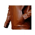 thumbnail image 4 of Brown Leather Cafe Racer Jacket With Panel Stitching Mens Brown Leather Motorcycle Jacket Brown Leather Jacket Biker Brown Motorcycle Jacket size 5XL, 4 of 5
