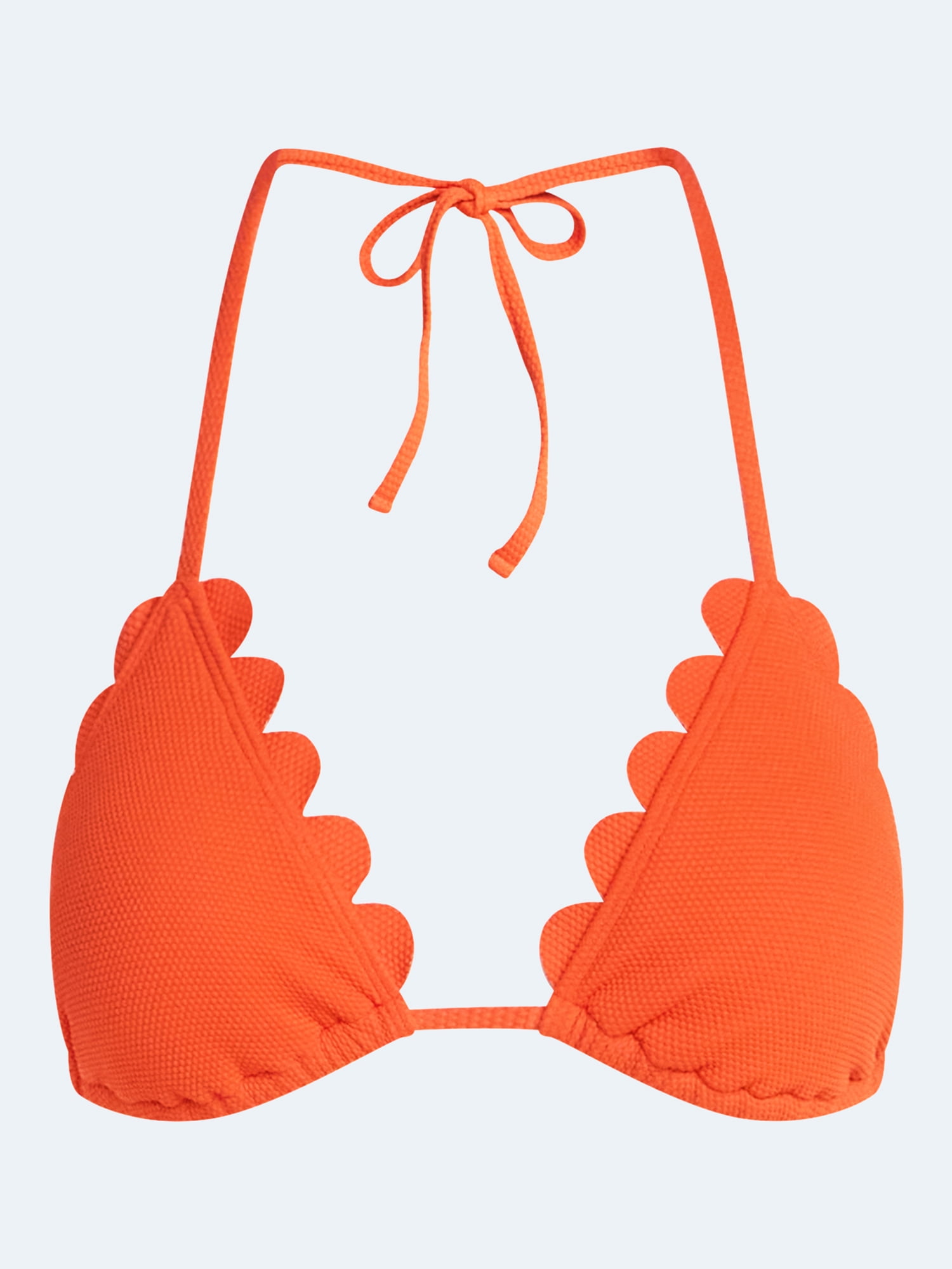 Free Assembly Women's Scalloped Textured Triangle Bikini Top, Sizes XS-XL