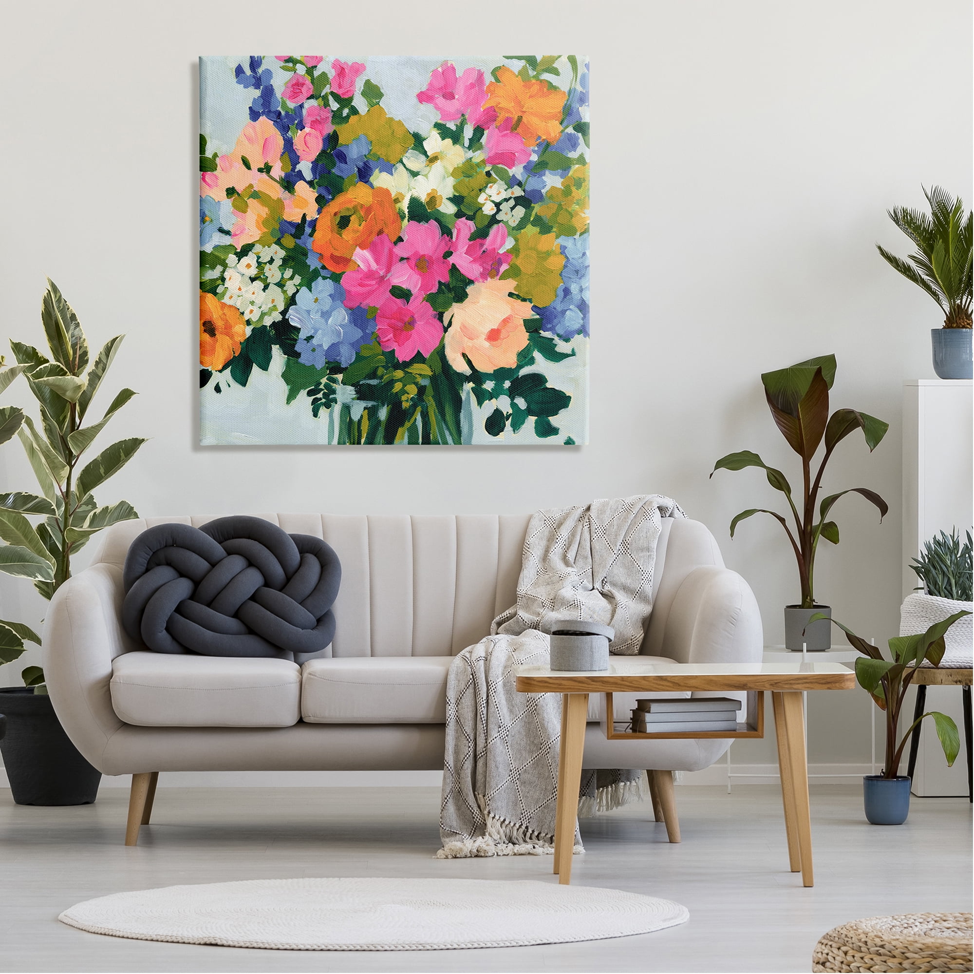 Stupell Industries Vivid Bouquet Blooms Botanical & Floral Painting Gallery Wrapped Canvas Art Print Wall Art, 36 x 36