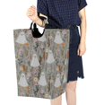 thumbnail image 4 of Yayeee Freestanding Laundry Hamper with Handle Collapsible Large Storage Basket for Clothes, Gray Cartoon Ghost, 4 of 7