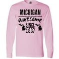 thumbnail image 3 of Inktastic Michigan Awesome Since 1837 Long Sleeve T-Shirt, 3 of 5