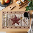 thumbnail image 2 of Red Texas Star Vintage Placemats Set of 12 Farmhouse Berry Brown Wooden Place Mats Indoor Wipeable Table Mats Washable Cloth Dining Table Placemats for Kitchen Holiday Party Home Decor 13x19 Inch, 2 of 9