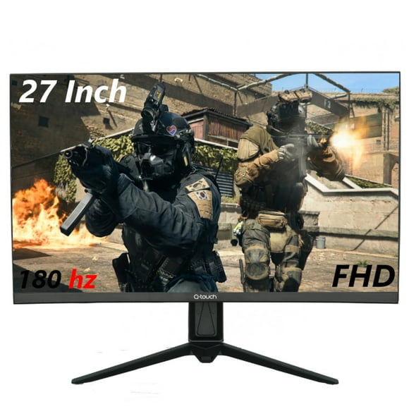 Monitor Gamer Qtouch Curvo 27 Pulgadas 180HZ Full HD (1920 x 1080px) Color Negro QG-2700 Luces Led