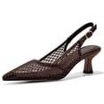 thumbnail image 2 of Women  Pointed-Toe Pumps with Mesh and Lace Paneling   Low Kitten Heels with Delicate Straps | Wedding Shoes & Formal Footwear, 2 of 4
