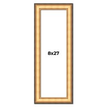 8x27 Frame Gold Plein Aire Solid Wood Picture Frame Width 2 Inches | Interior Frame Depth 0.5