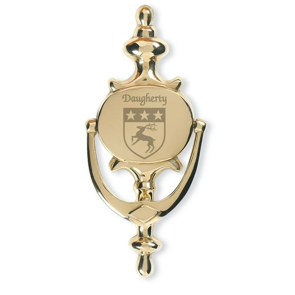 Daugherty Irish Coat of Arms Brass Door Knocker