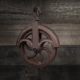 thumbnail image 5 of Hanging Cast Iron Metal Cable Pulley Wheel Hook Rustic Farmhouse Home Wall Decor, 5 of 5