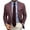 Wine Red, variant on ZenCart Men Suit Coat Lapel Long Sleeve Slim Fit Suit Jacket with Pocket Plaid Print Retro Style Business Outerwear