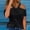Black, variant on Ayolanni Dressy Summer Blouses for Women V-Neck Short Sleeve Solid Off Shoulder T-Shirts Vacation Loose Tees Basic Tops for Women