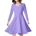 thumbnail image 1 of MIASHUI Robe Fille Printemps Été Manches Longues Élégante Ligne A Robe de Fête, Violet, 4-5 Ans, 1 of 5