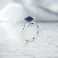 thumbnail image 4 of Gem Stone King 2.00 Ct Emerald Cut Blue Lapis 10K White Gold Ring, 4 of 4