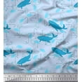 thumbnail image 1 of Soimoi Cotton Cambric Fabric Fishing Hook,Fish & Whale Ocean Fabric Prints by Yard 42 Inch Wide, 1 of 1