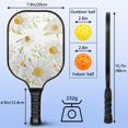 thumbnail image 4 of Pickleball Paddles Set Of 2, Fiberglass Surface, Daisy Floral Print, 4 Balls & Bag, 4 of 5