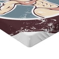 thumbnail image 2 of Ambesonne Fitness Fitted Sheet, Retro Gym Lady Layout Art, Queen Size, Warm Taupe Slate Blue, 2 of 3