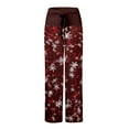 thumbnail image 4 of Fiaer Christmas Womens Pajamas Pants Plus Size High Waisted Sleepwear Trousers Funny Graphic Wide Leg Xmas Pjs Slacks with Pocket XL, 4 of 4