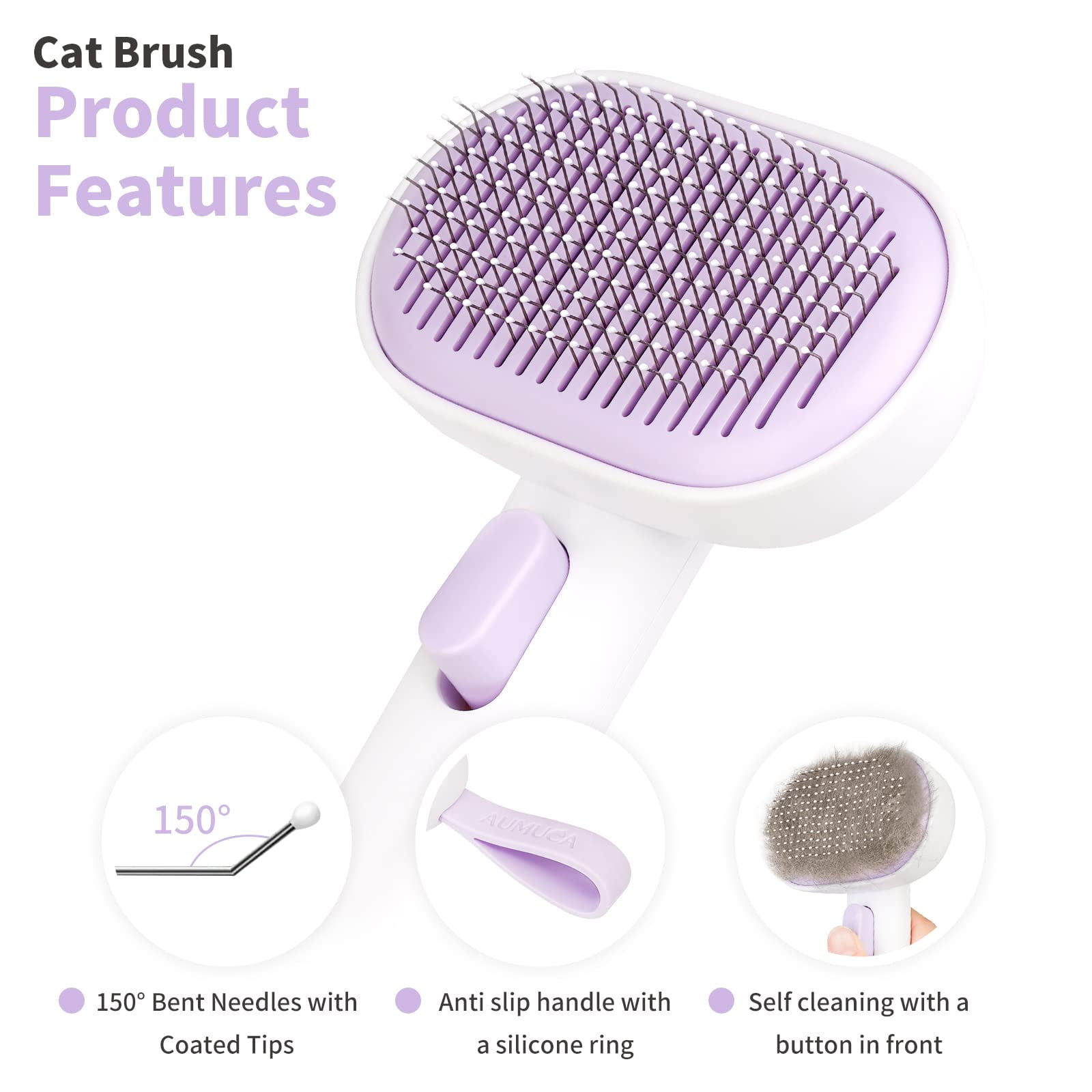 Cat Brush for Shedding, Cat Brushes for Indoor Cats, Cat Brush for Long or Short Haired Cats, Cat Grooming Brush Cat Comb for Kitten Rabbit Massage Removes Loose Fur