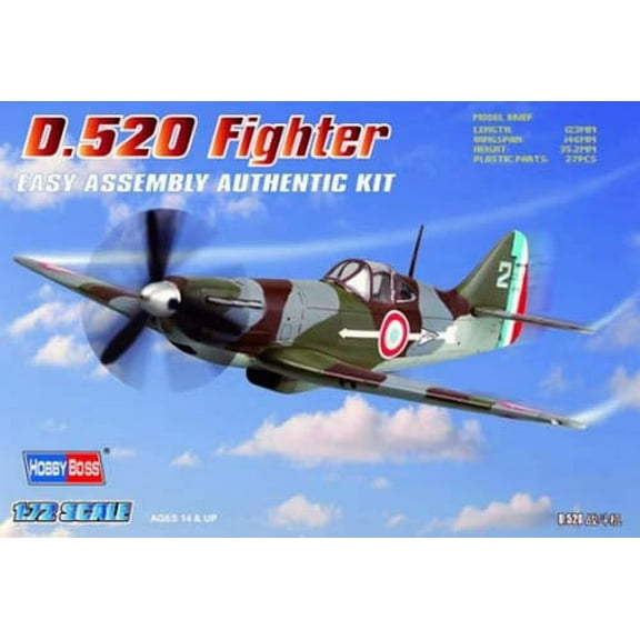HobbyBoss 80237 Dewoitine D.520 1/72 Scale Plastic Model Kit
