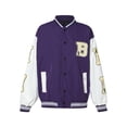 thumbnail image 6 of Aunavey Varsity Jacket Women Girl Vintage Relaxed Casual Fit Button Down College Baseball Coat, 6 of 8