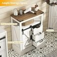 thumbnail image 2 of LUXOAK 24" Floor Cabinet, Farmhouse Storage with 3 Drawers & Adjustable Shelf, Sliding Barn Door, 2 of 7