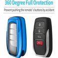 thumbnail image 4 of Key Fob Cover Compatible with Toyota Camry 4Runner Land Cruiser Mirai Venza RAV4 Sienna Tacoma Corolla Highlander Grand Highlander Prius Sequoia Fortuner 2018-2026 4 Button Keychain,Blue, 4 of 6
