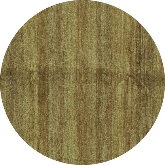 Ahgly Company Machine Washable Indoor Round Oriental Turquoise Blue Modern Area Rugs, 8' Round