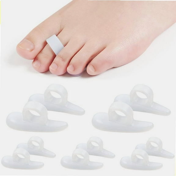 10 Count Toe Supports, Soft Gel Cushions for Mallet Toe, Claw Toe & Bent Toe Relief, Unisex Alignment & Offloading Aids