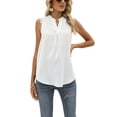 thumbnail image 4 of Txlixc - Camiseta sin mangas para mujer, color sólido para adultos, con ribete de encaje, sin mangas, con cuello en V, chaleco suelto Txlixc Moda, 4 of 7