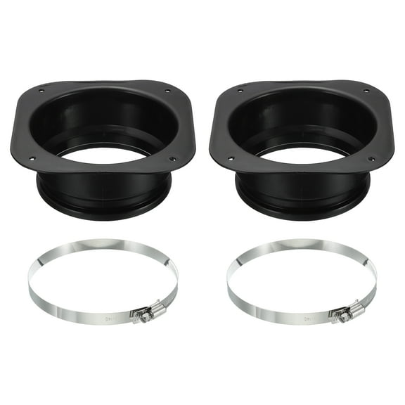Uxcell 5" Duct Connector Flange 2 Pcs Dryer Vent Wall Plate Square to Round with Clamp for Air Cooling Ventilation