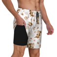 thumbnail image 2 of Honeii Fall Squirrel Print Men's Swim Shorts,Mens Swim Trunks,Breathable Mesh Beach Shorts for Swimming,Surfing, and Beach Activities-Medium, 2 of 6