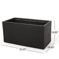 thumbnail image 5 of Bailor Outdoor Cast Stone Rectangular Planter, Set of 2, Black, 5 of 6